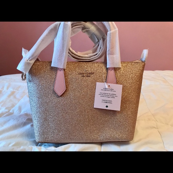 kate spade Handbags - 💕 SOLD 💕Kate Spade Rose Gold Glitter Tote